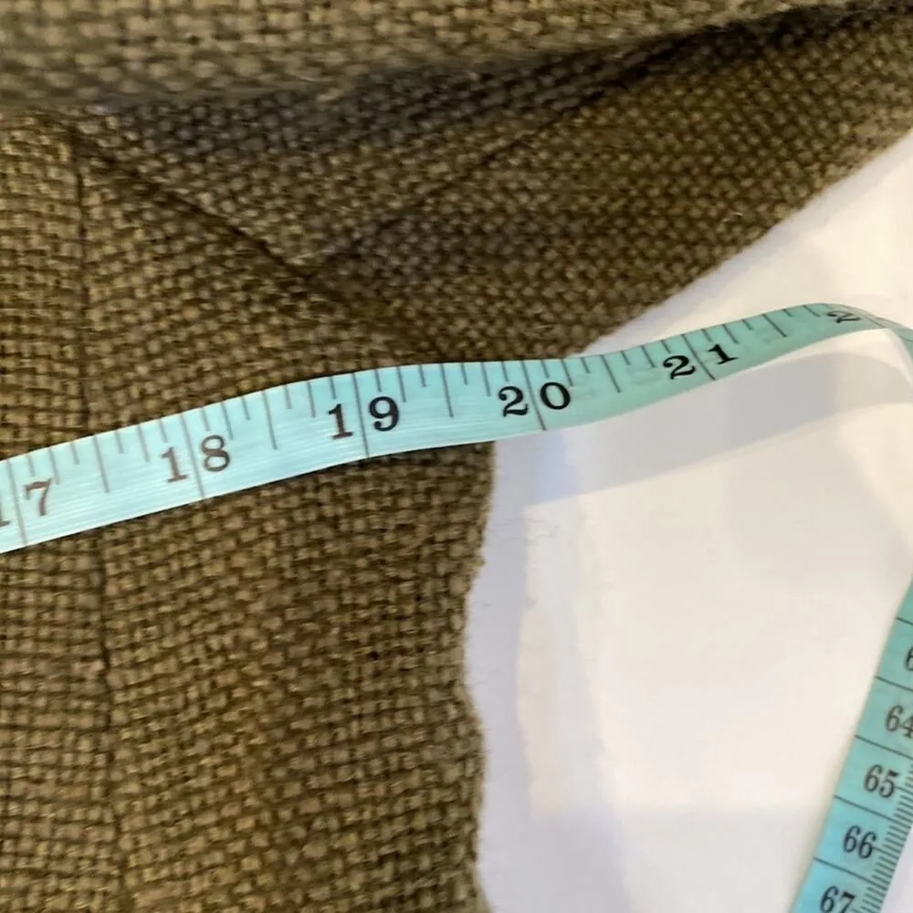 J. Jill Green Woven Blazer Jacket Button Closure EUC Sz MP Wool Green Women’s - Image 10