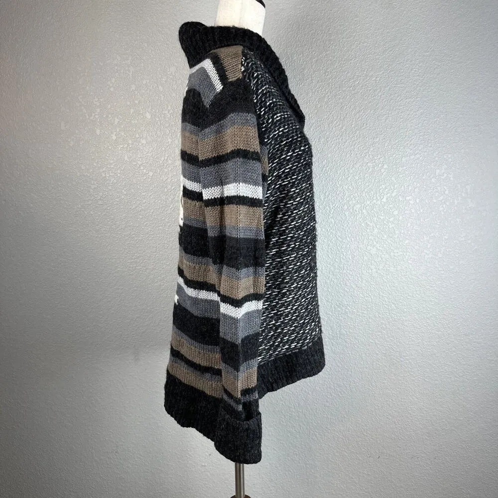 SmartWool CHUP Potlach 1/2 Zip Sweater Size M Charcoal Gray Wool Blend Aztec - Image 6