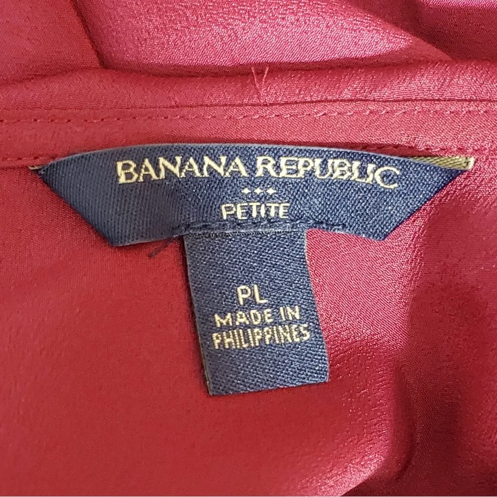 Banana Republic Women's Burnt Orange Collared Front Tie Sleeveless Blouse SizePL - Image 6