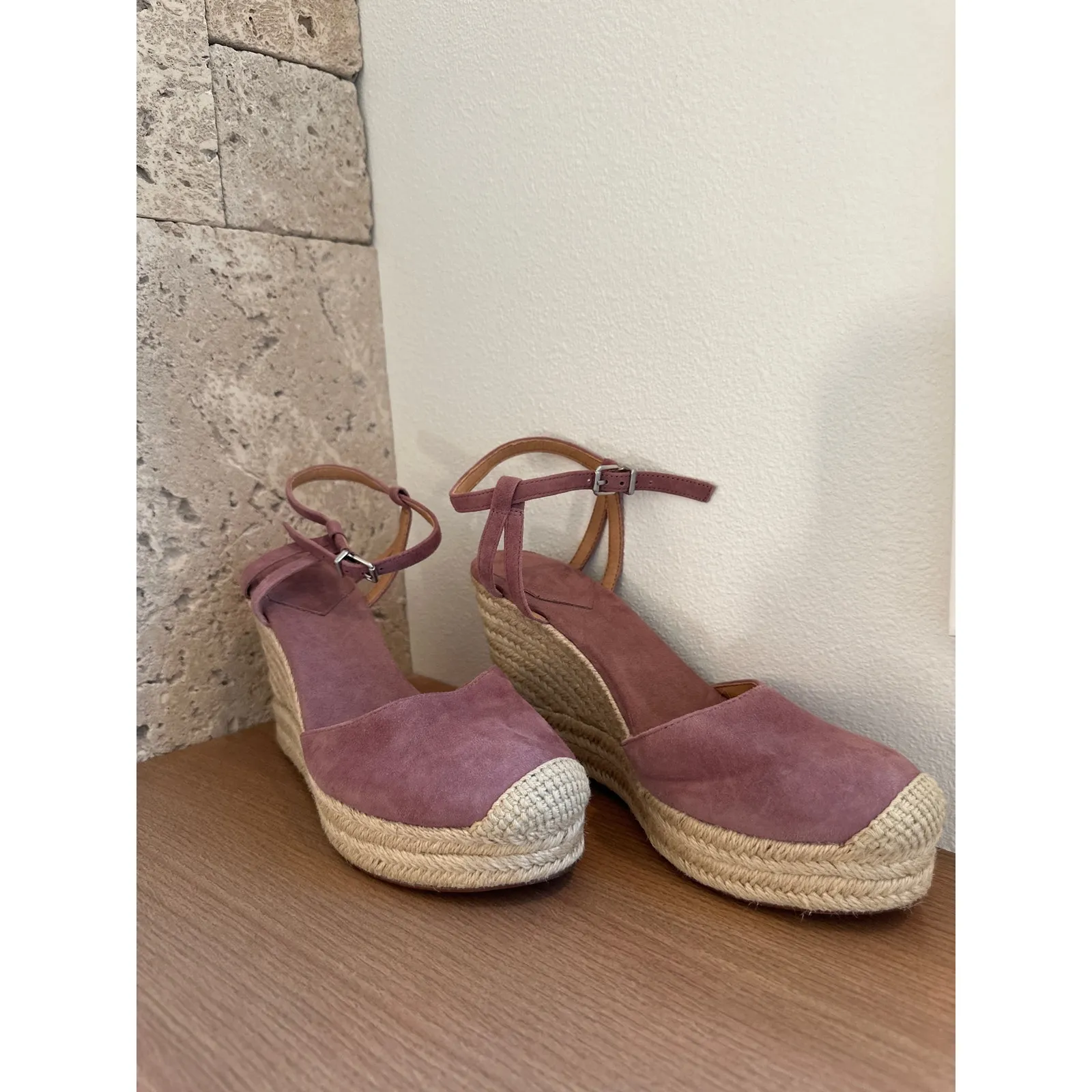 Crown Vintage ALINA DESERT Violet Suede Wedge Espadrilles Size 8 Purple - Image 2