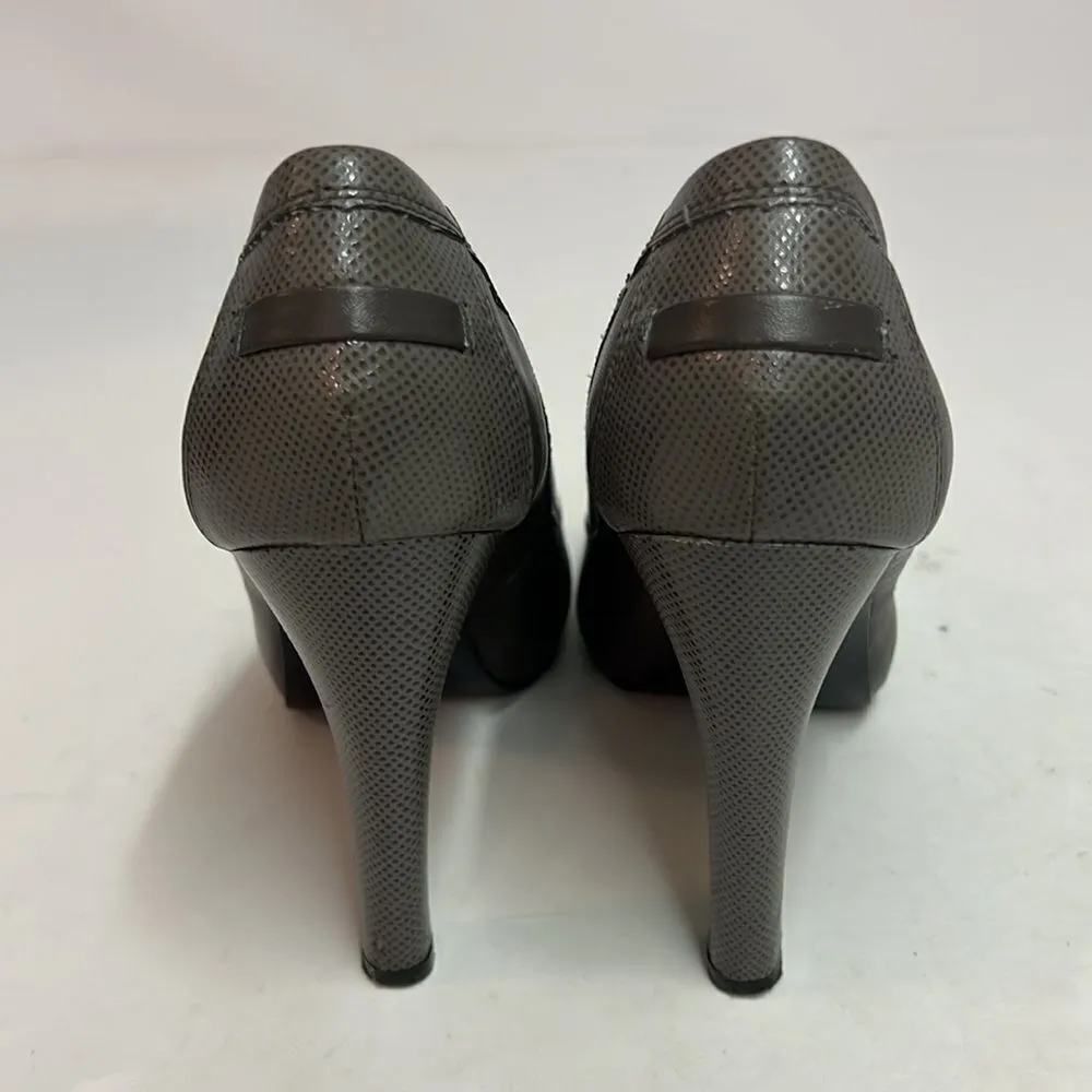 Nine West Peep Toe Oxford style Chunky Heels Size 8 D17 - Image 7