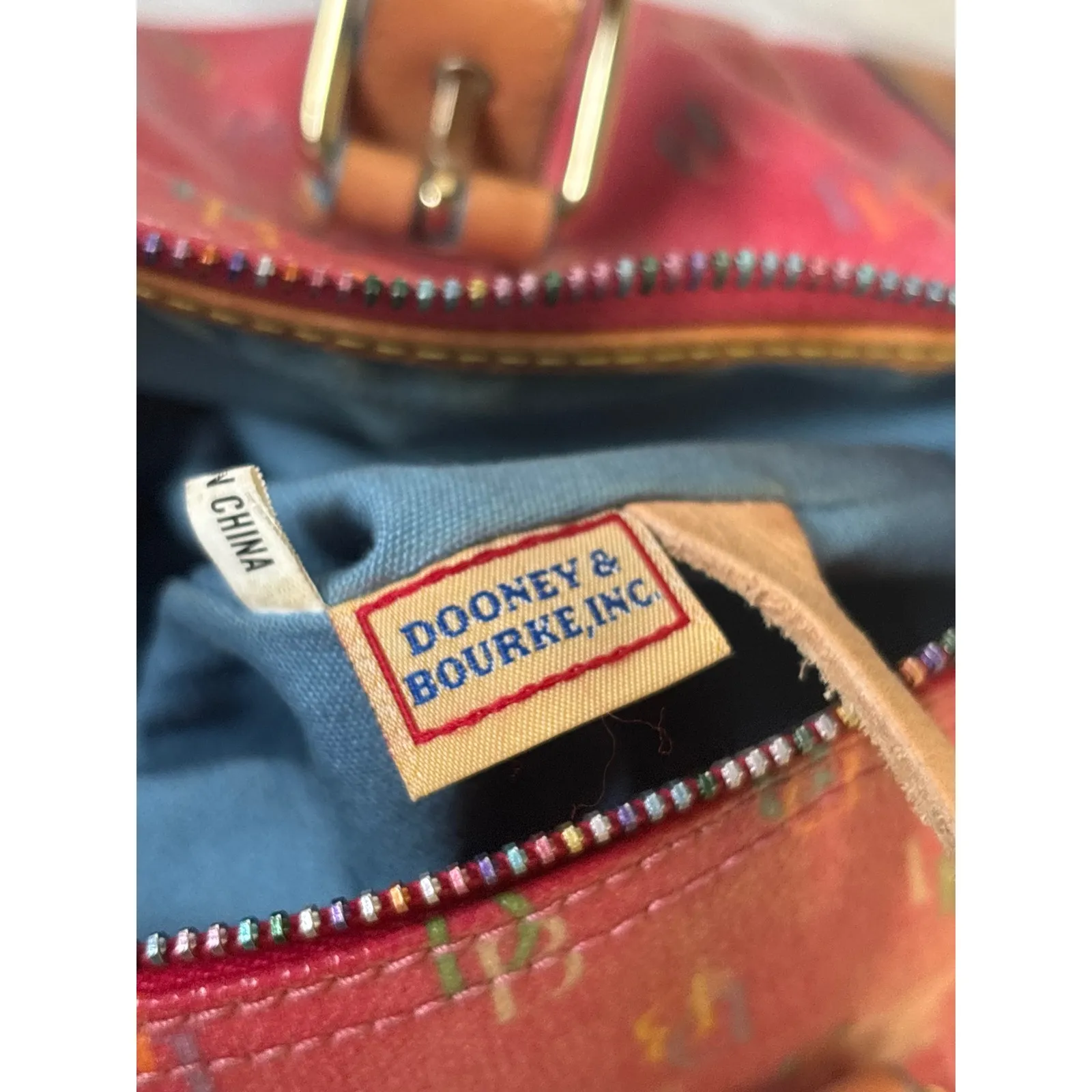 Dooney & Bourke Vintage Pink DB Logo Satchel Bag Designer Handbag Y2K - Image 11