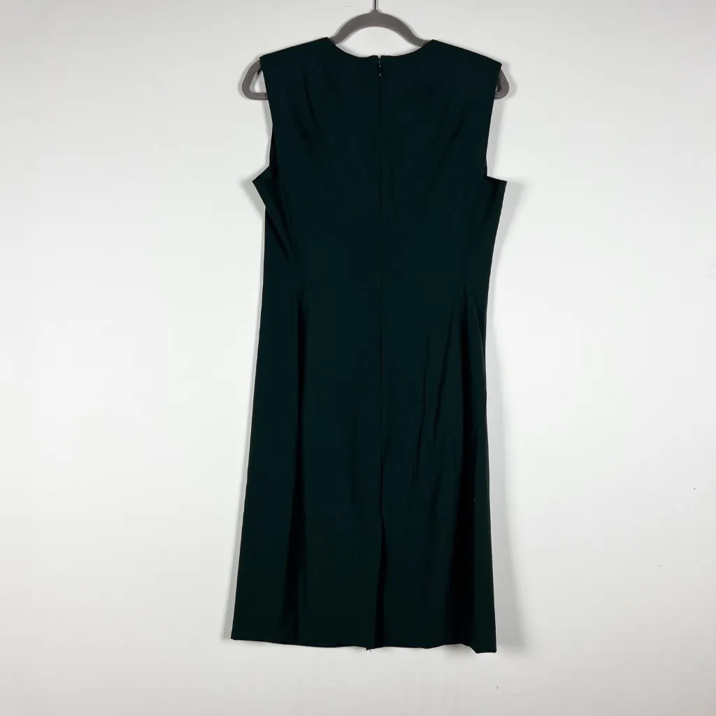 NEW Theory Classic Power Stretch Wool Sleeveless Sheath Dress Dark Billiard 8 - Image 4