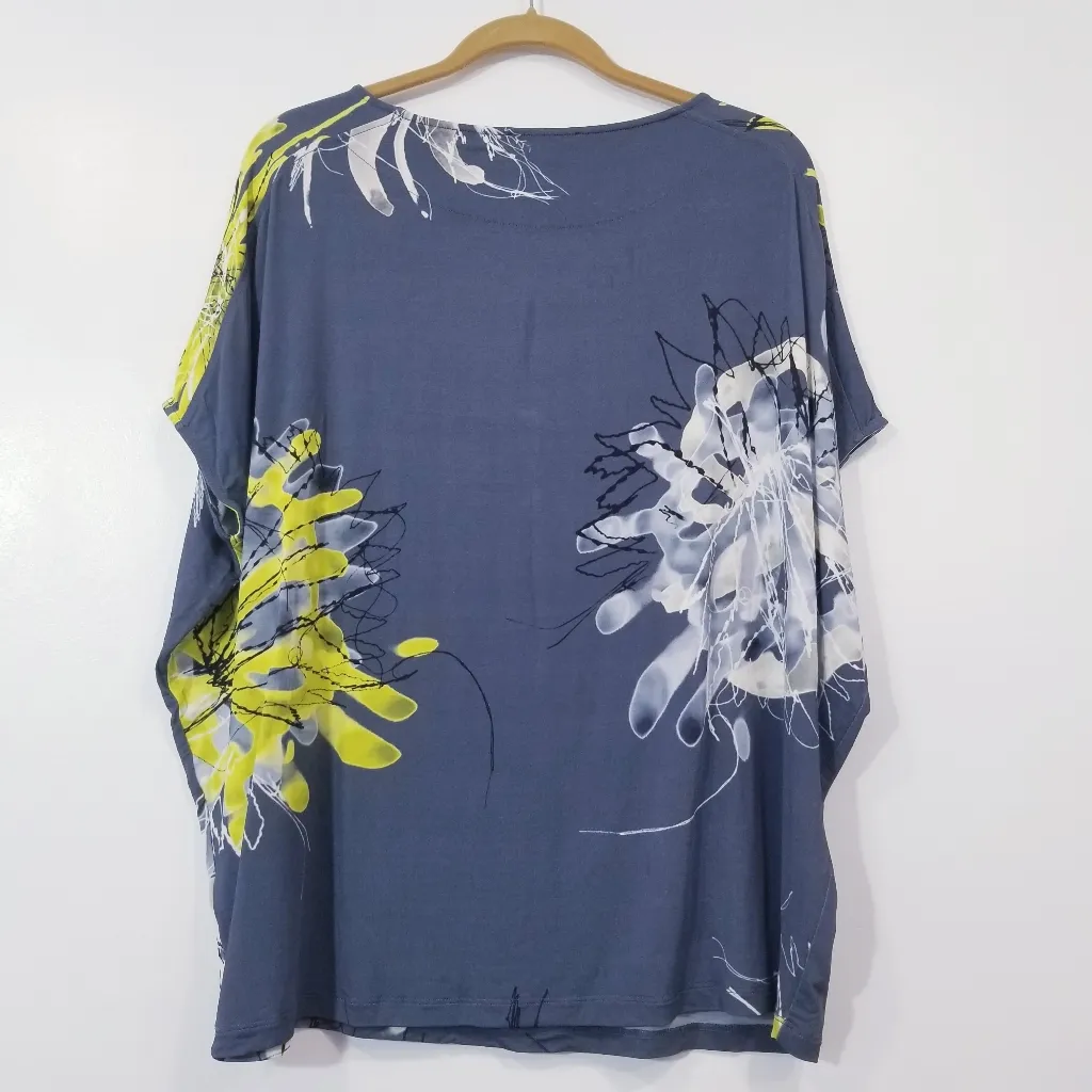 Piazza Sempione Artsy Women Blouse Blue and Yellow - Image 2