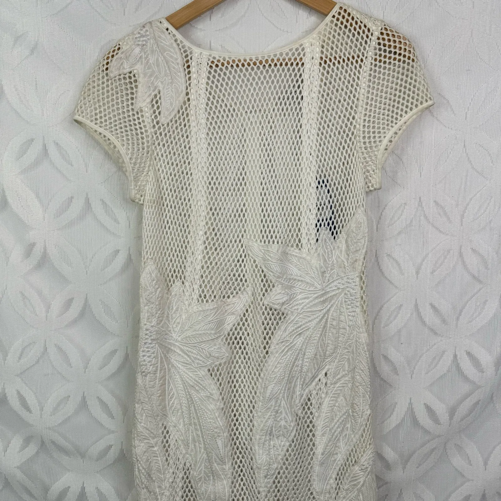 Rebecca‎ Minkoff White Ivy Embroidered Zip Sheer Mesh Dress Size 4 NWT $398 - Image 4