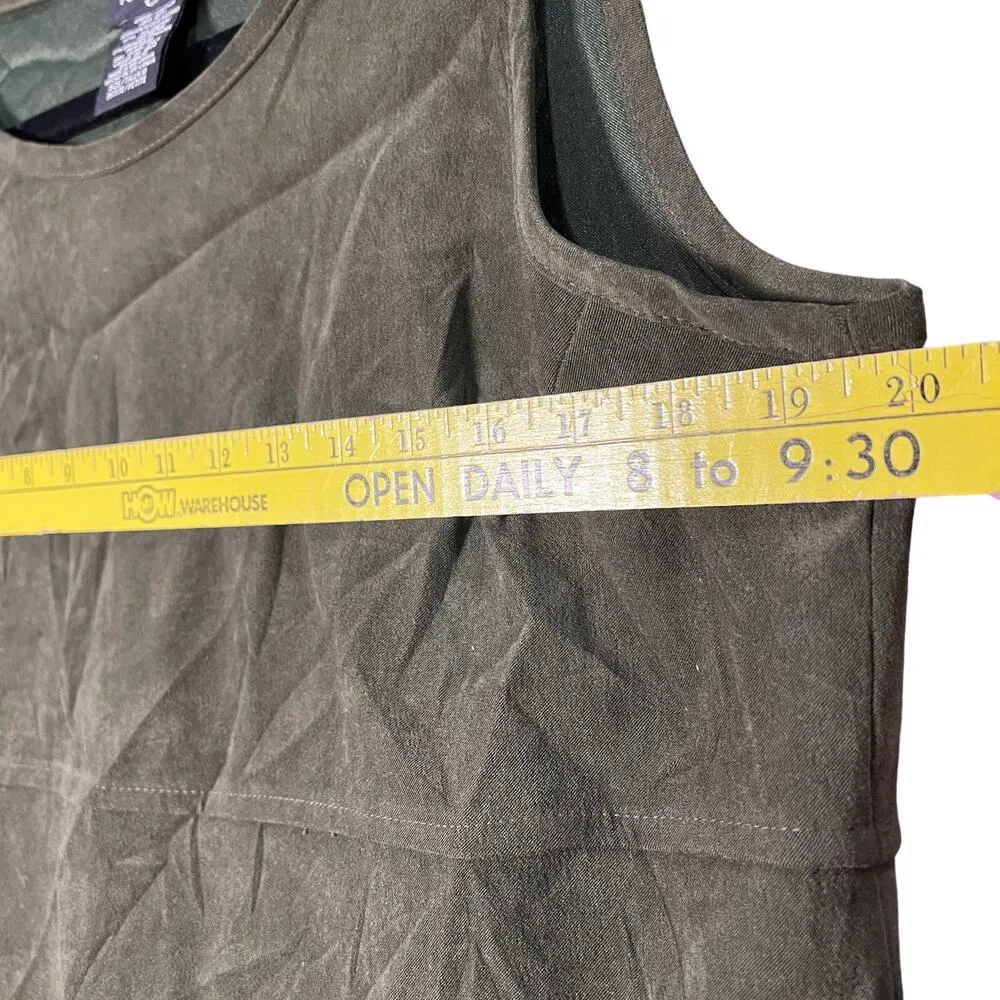 Positive Attitude Shift Maxi Dress Women 10 Green Thick Sueded Fabric Side Slits - Image 8