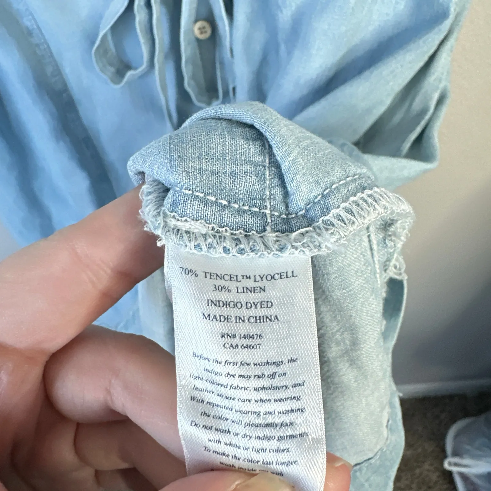 FAHERTY Tried & True Chambray Oakley Dress Arctic Sea Wash Size Large NWT New - Image 9