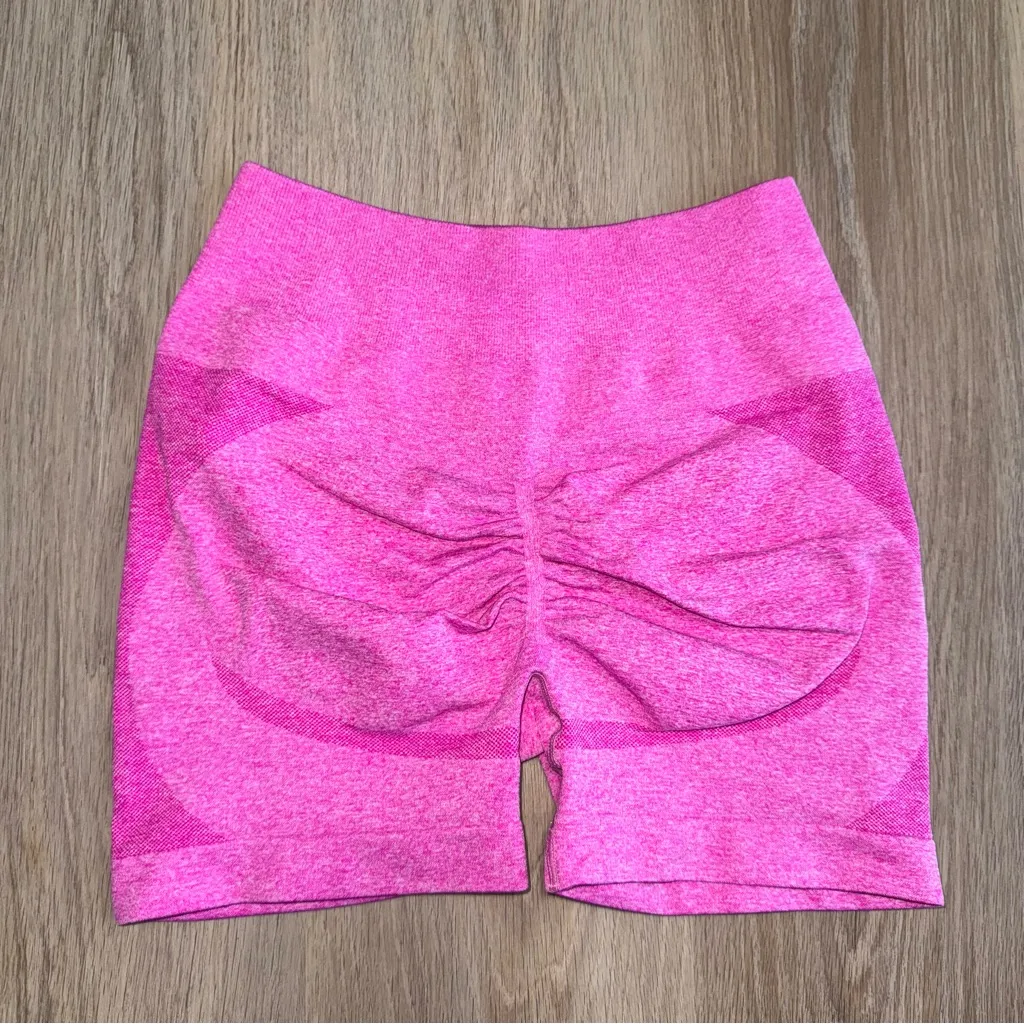 Pink Two Tone Athletic Shorts with Butt Scrunch - Image 2
