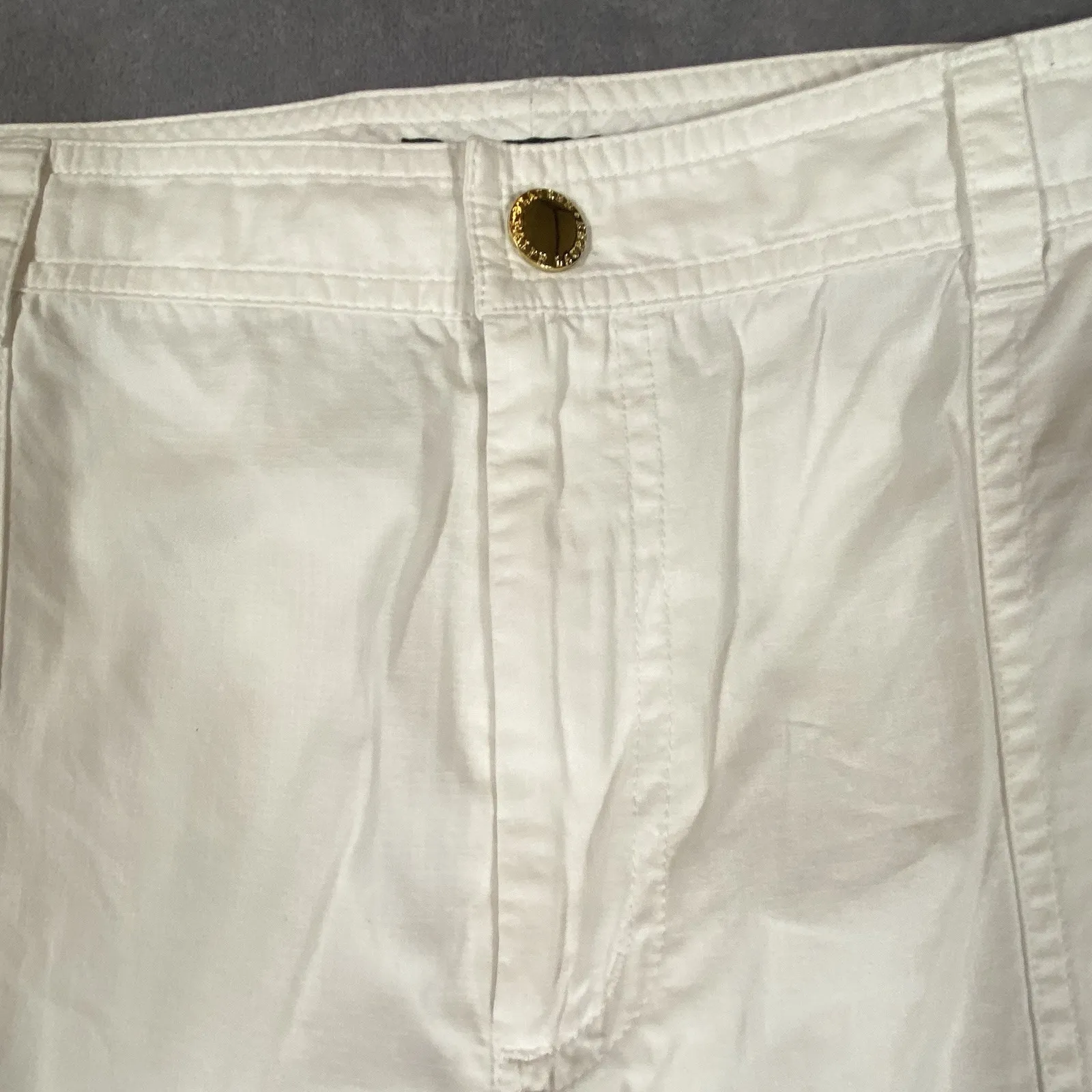 Ralph Lauren  Womens Sz 12 Cargo Crop Pants Wide Leg White Utility‎ Lightweight - Image 7