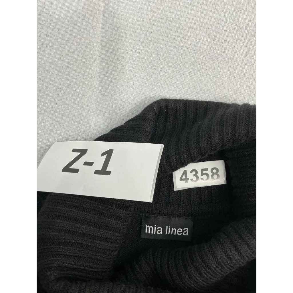 Womans Mia Linea Cowl Neck Sweater Medium Black Long Sleeve Rhinestone Accent - Image 3