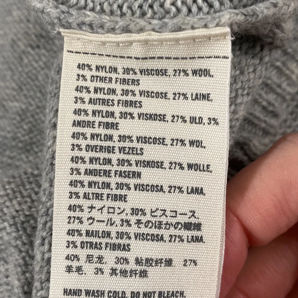 Abercrombie & Fitch embellished sequined high low wool blend grey sweater vest M - Image 9