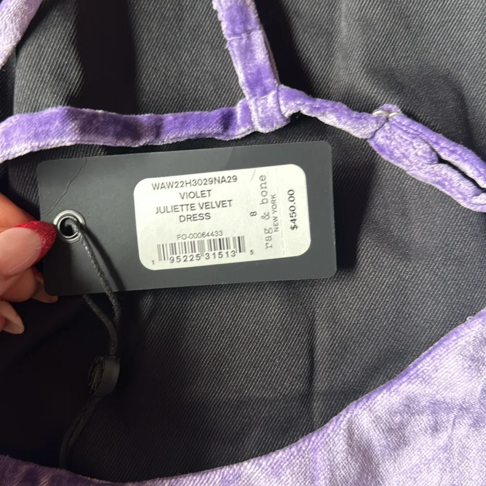 Rag & Bone Juliette Velvet dress in Violet - Image 3