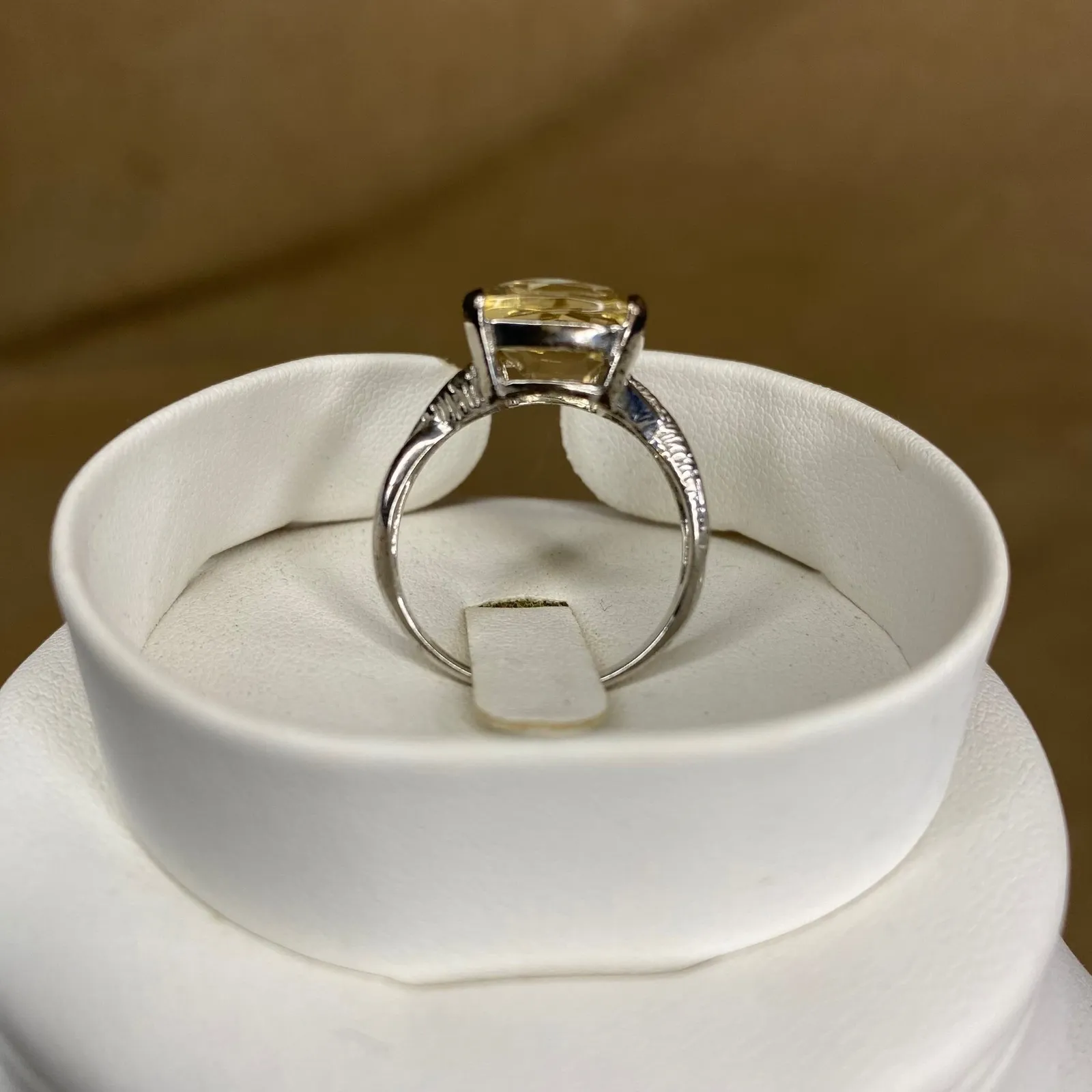 Sterling Silver 925 Ring w/Square Cushion Cut Citrine Gemstone Band Jewelry Sz 9 Yellow - Image 7