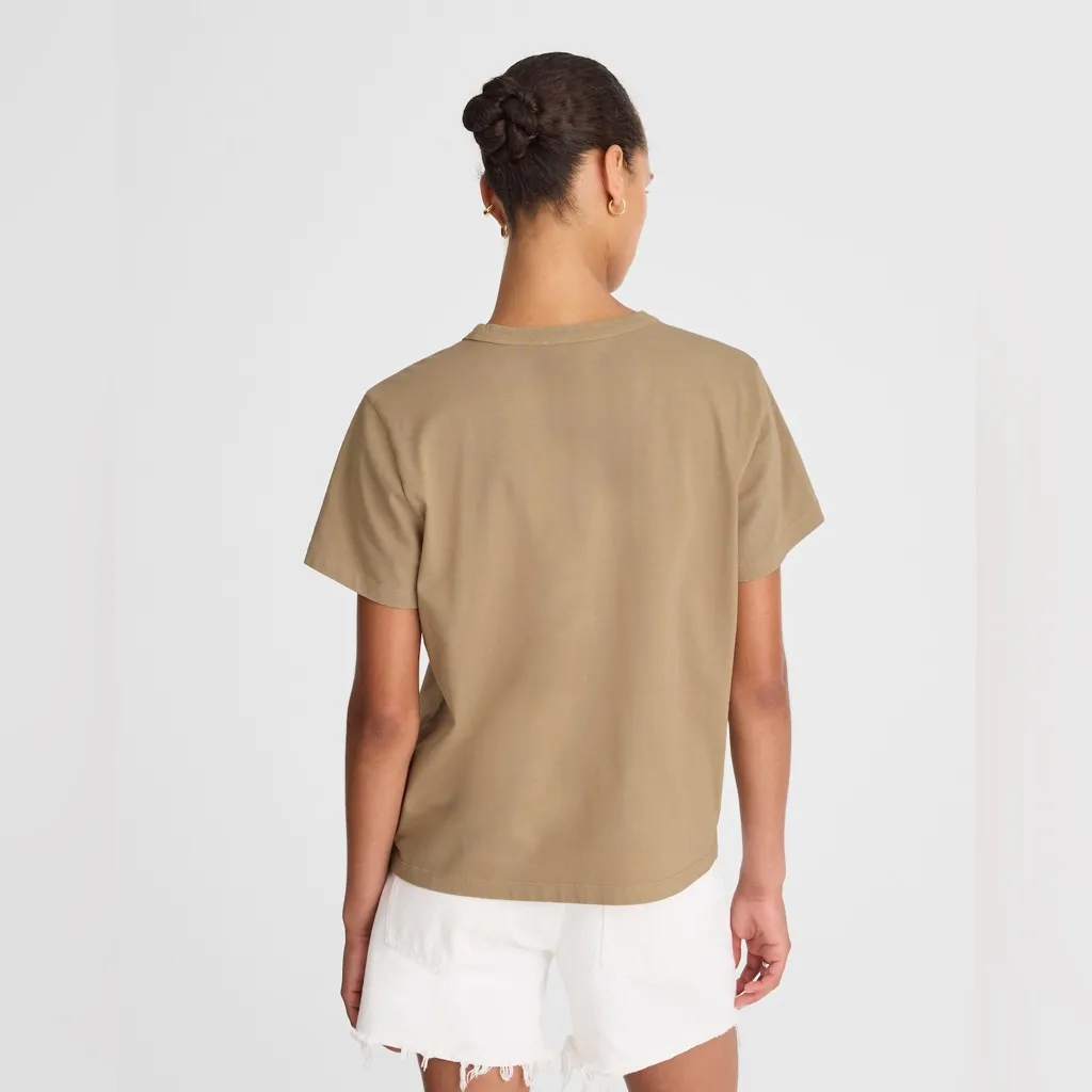 NWT Madewell Cotton Perfect Crewneck Sagebrush T-shirt Small stain Sz XXS - Image 4