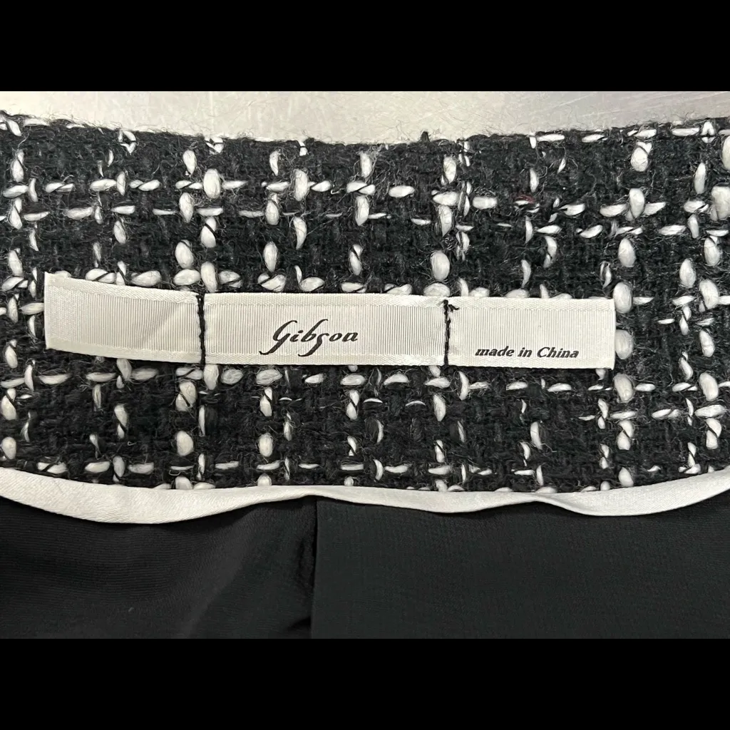 Gibson Black and White Lined Wool Blend Checked Coat - Size XL - EUC - Image 6