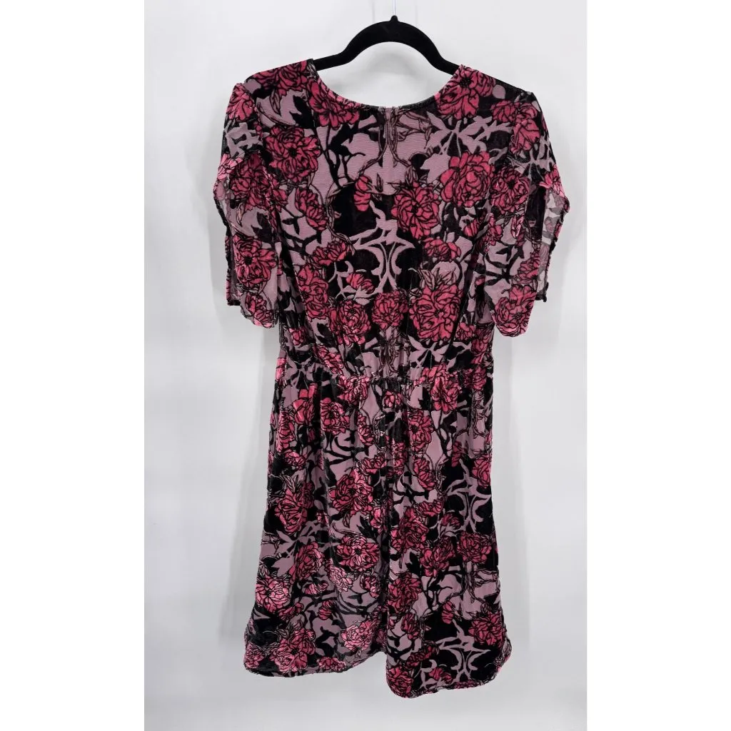 Leith Burnout‎ Velvet Whimsigoth Fairy Dress Womens Medium Black Pink Rayon - Image 8