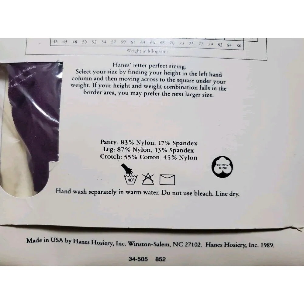 Vintage Hanes Ultra Silk Pantyhose Silky Sheer Control Top 1989 Made in USA - Image 4