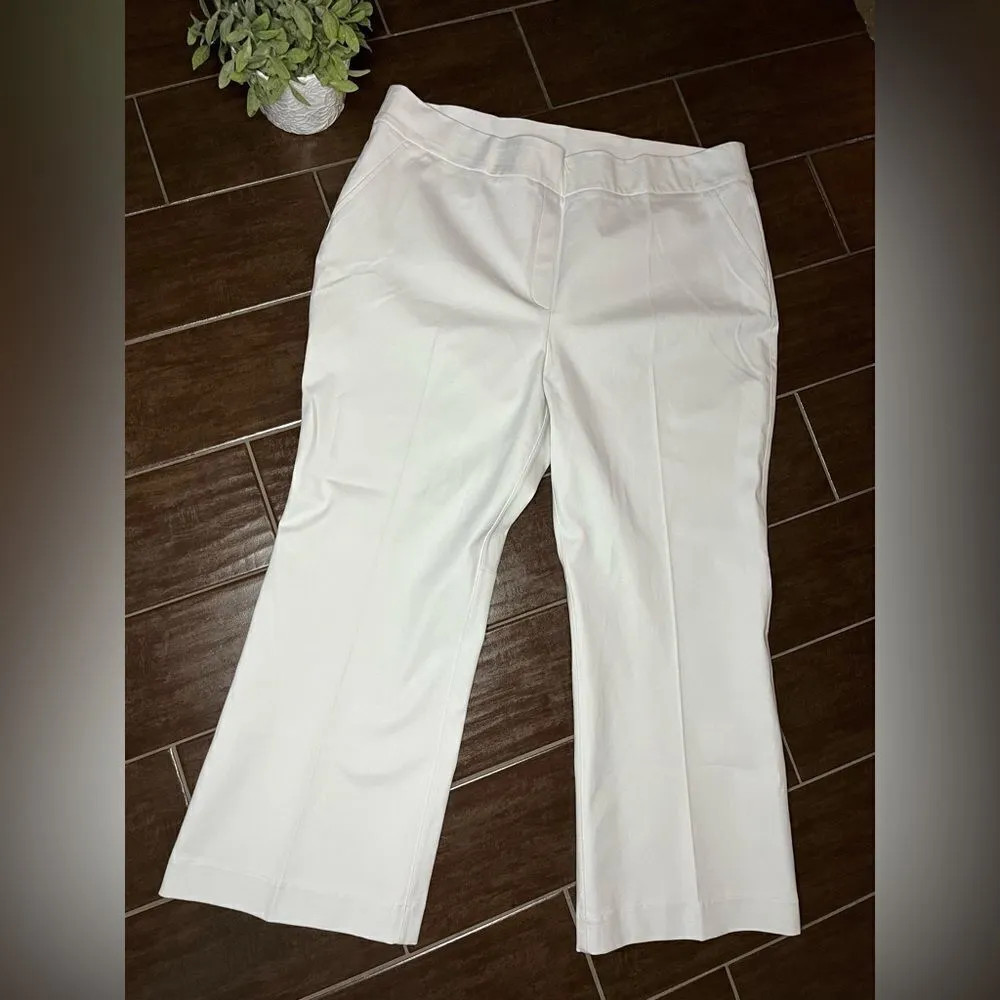 Spanx On-The-Go Cropped Kick Flare Pants Classic White sz 2X - Image 2