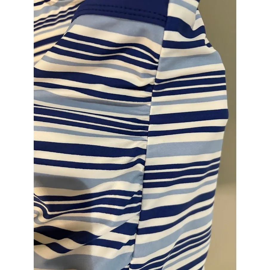 Talbots Cabana Life Scoop Neck Tankini Shades of Blue White Stripe Size Medium - Image 3