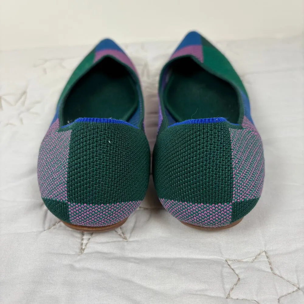 Rothy's The Point Pointed Toe Flat Sugared Berry Plaid Discontinued Size 10 - Image 5