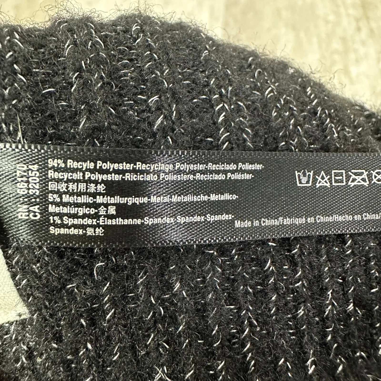 Anthropologie Black Metallic Beanie Hat One Size OS - Image 4