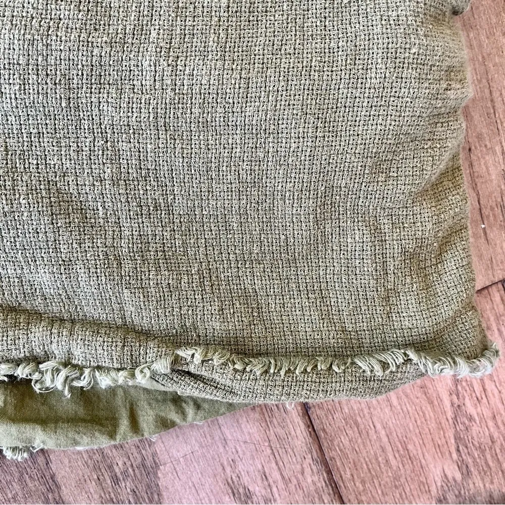 Something Navy Ryan Paper Bag Shorts Army Linen Cotton Blend Green Size Large - Image 8