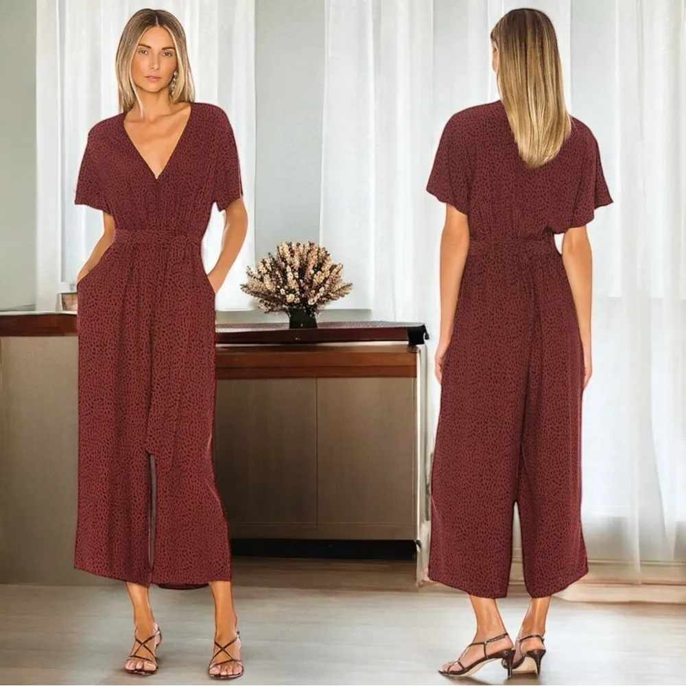 Rails Jet Jumpsuit in Rust Spotted Chocolate Brown and Black‎ Women’s Size S - Image 2