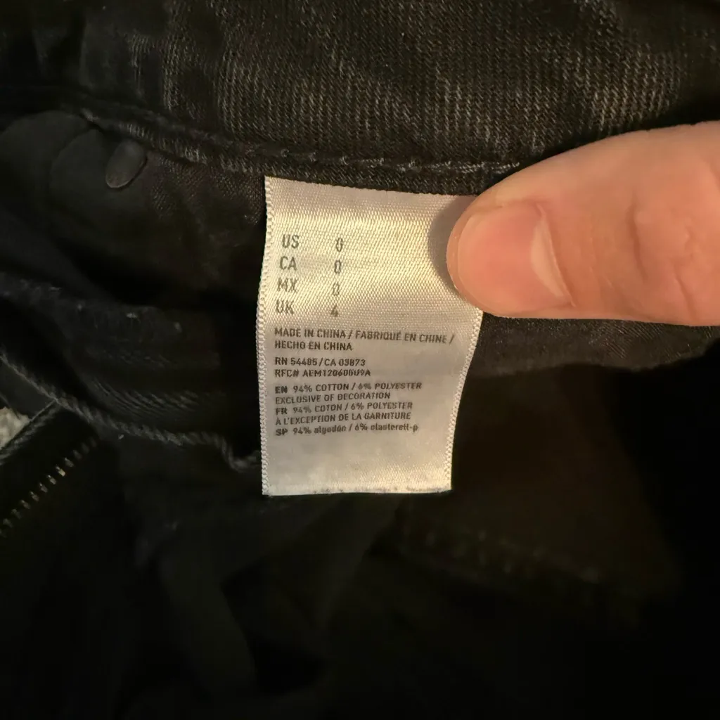 American Eagle Outfitters Black Distressed Jean Shorts - Image 2