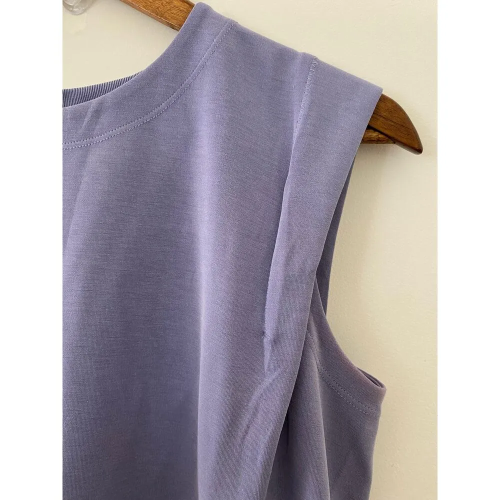 Athleta Seasoft Sweatshirt Tank Top Lavender Purple EUC XS Shirt Gym - Image 8