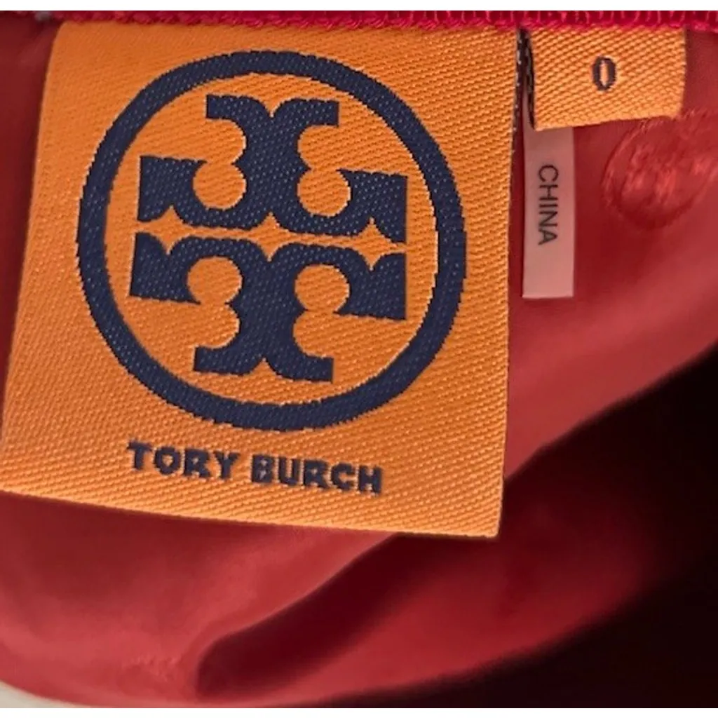 Tory Burch Skirt Women 0 Red Lined Cornelia Pencil Wool Tweed Herringbone Luxury - Image 6