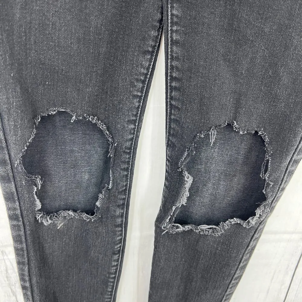 Objects Without Meaning 26x28 Short Distress Black Skinny Ankle Jeans High Rise Size 26 - Image 6