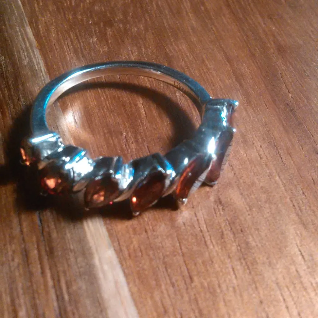 Mozambique Garnet Sterling Silver Fancy Ring (Size 7) - Image 5