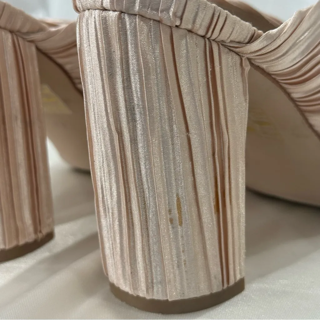 Free People X Jeffrey Campbell Venice Mule Heels 6.5 Twist Satin Feminine Chic - Image 7