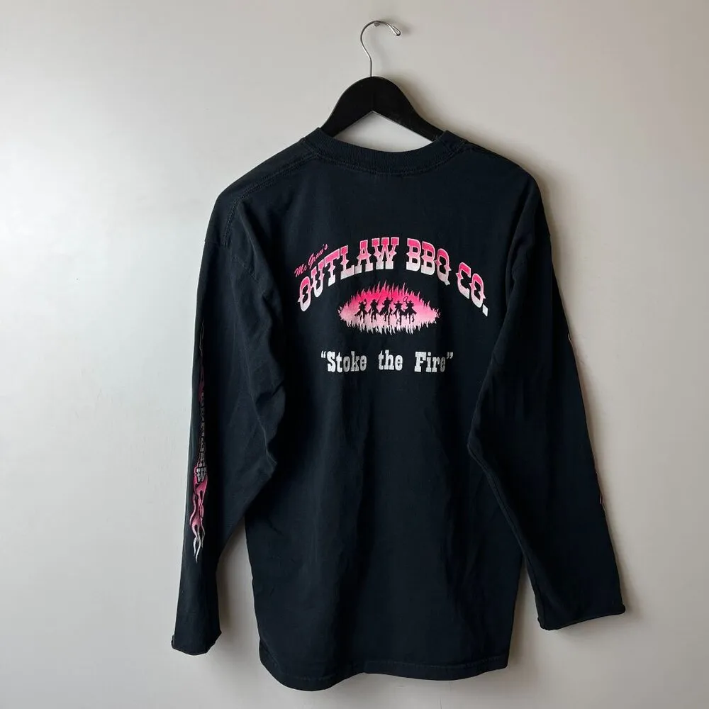 Vintage Outlaw BBQ Co T Shirt Black XL Extra Large Graphic Tee 100% Cotton Solid - Image 15