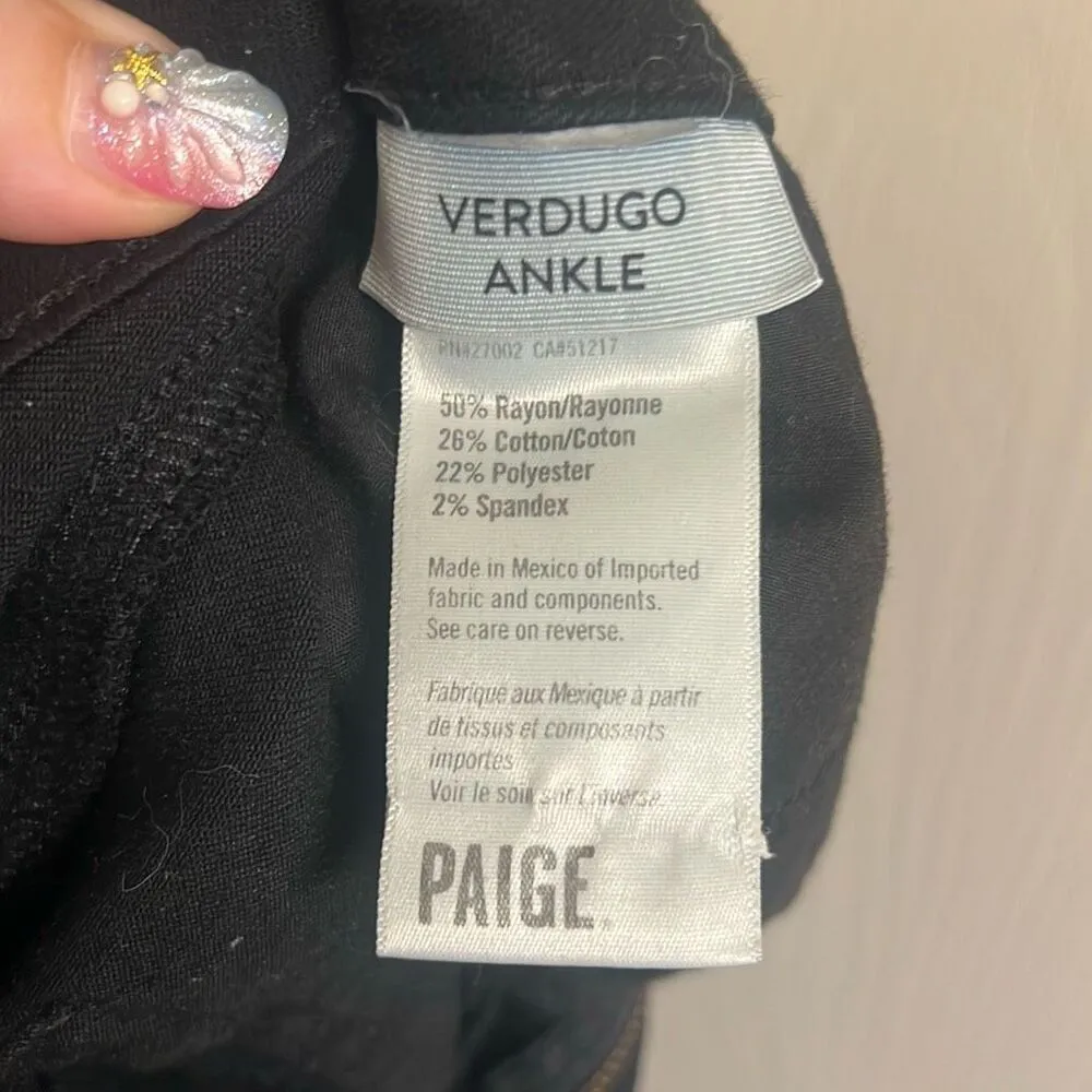 ✨Paige Verdugo Ankle Black Twilight Destructed Distressed Denim Sz 31 Jeans✨ - Image 8