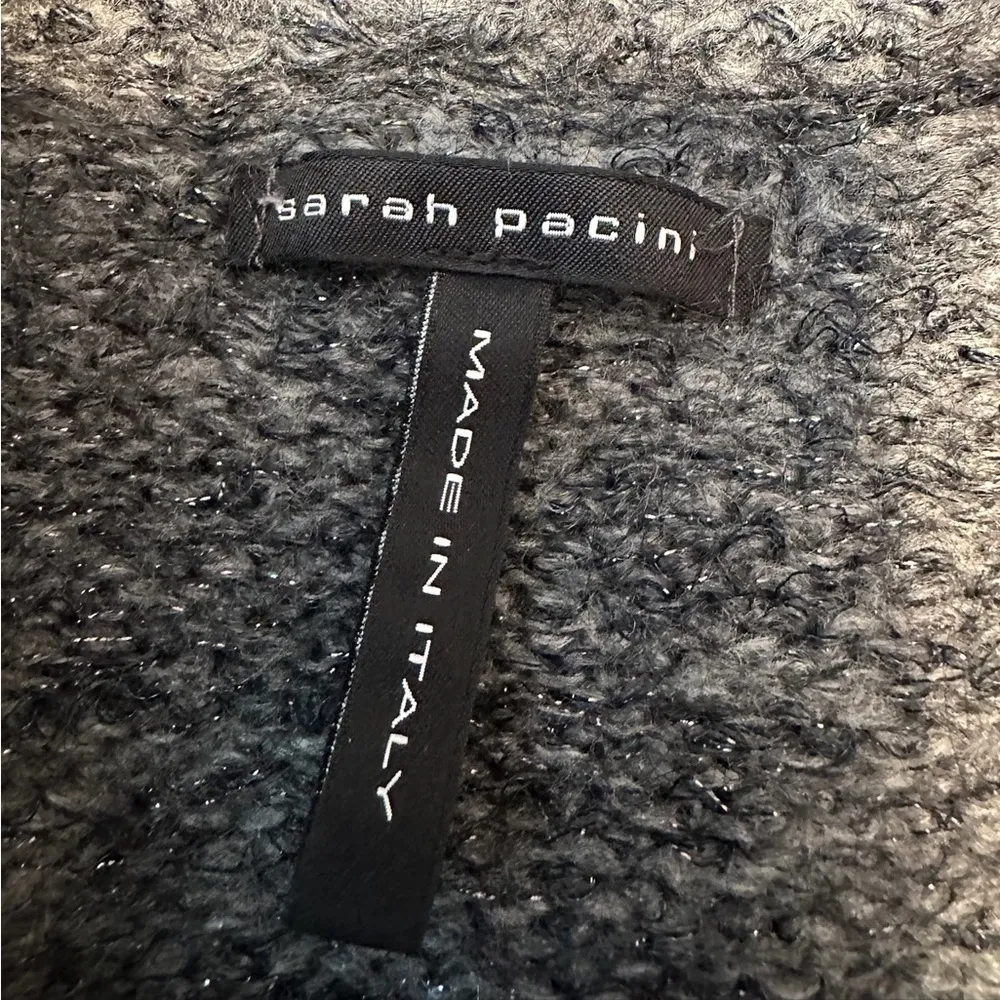 Italy Rare Mohair Blend Metallic Knit Cropped Cardigan One Size - Image 7