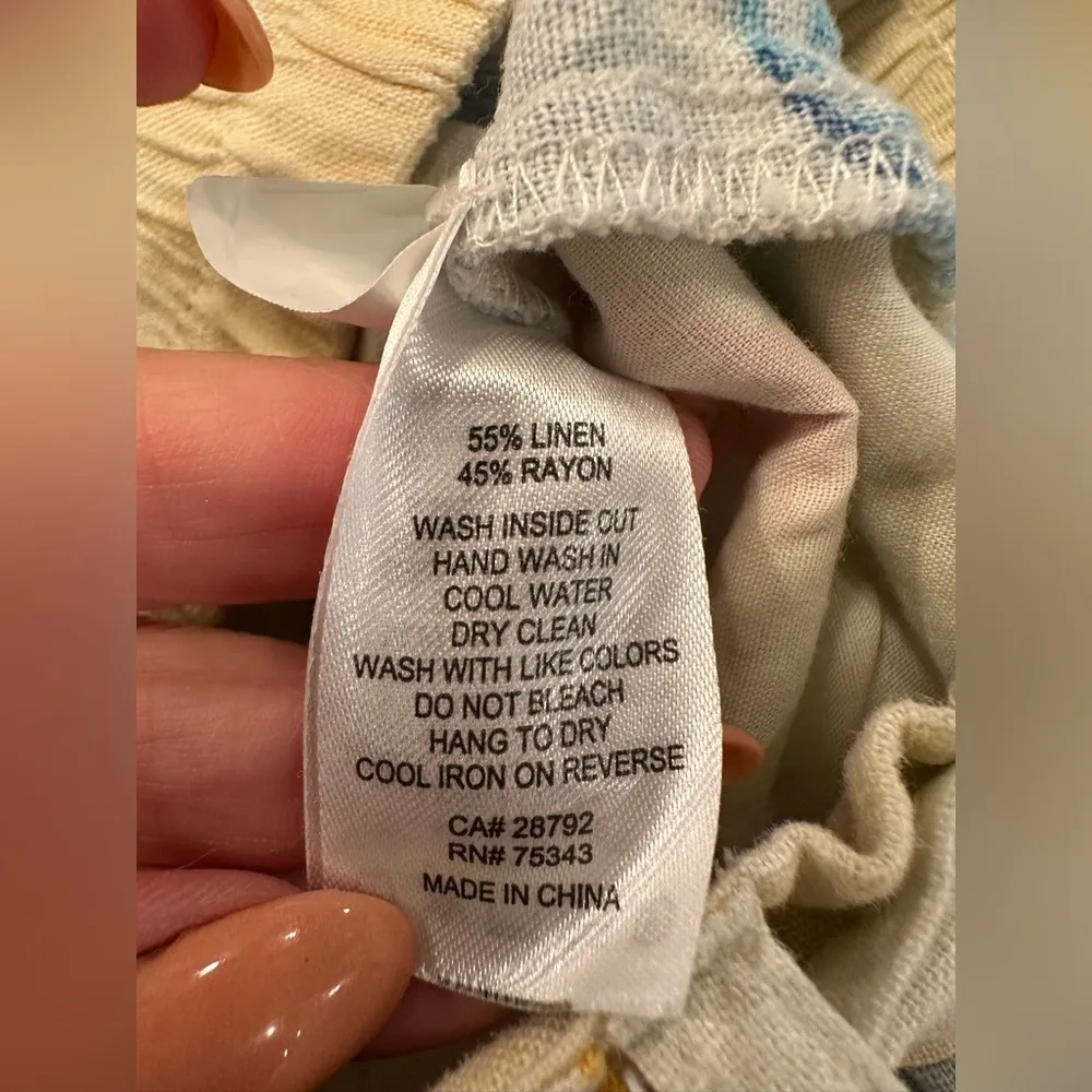 EUC C&C California Tropical Palm Tree Belted Linen Blend Shorts Womens Size 8 - Image 5