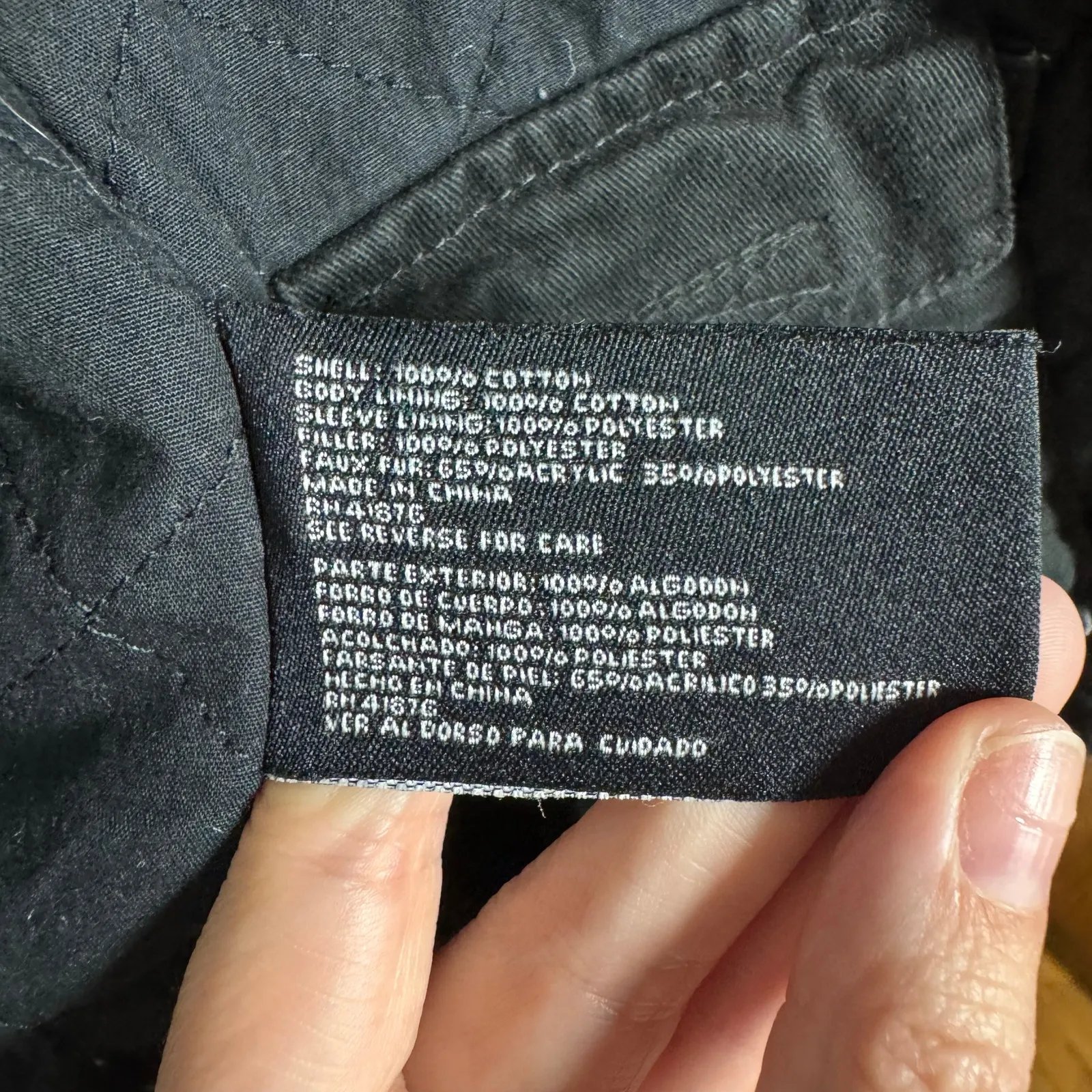 Big Chill Jacket Women L Black Military Chore Pocket Y2K Quilted Lined Cotton Size L - Image 5