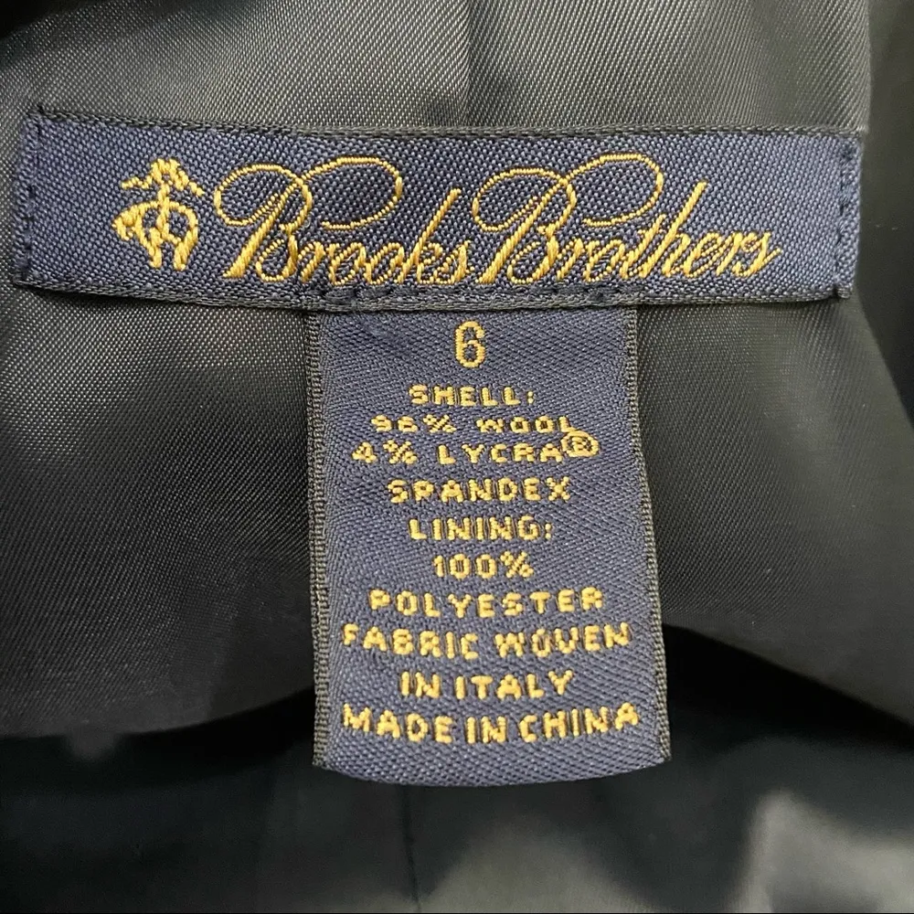 Brooks Brothers Navy Wool Blend 3- Button Women’s Blazer Size 6 - Image 11