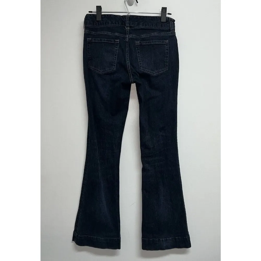 Gap Womens Premium Flare Dark Denim Blue Jeans Size 4 27 R Low Rise Stretch - Image 4