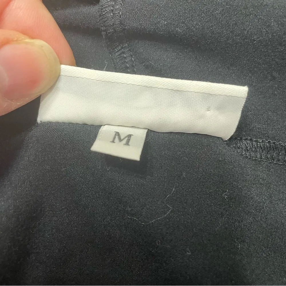 Bryn Walker Black Open Drawstring Waterfall Shawl Cardigan Sweater‎ Size Medium - Image 5