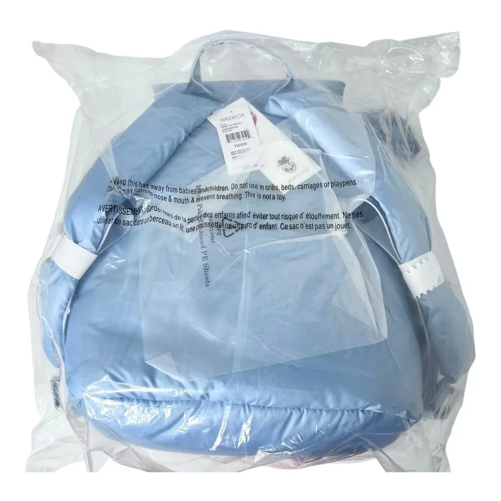 NEW Wildfox Parachute BACKPACK & COIN PURSE Blue Puffy Nylon HANDBAG Lightweight - Image 12