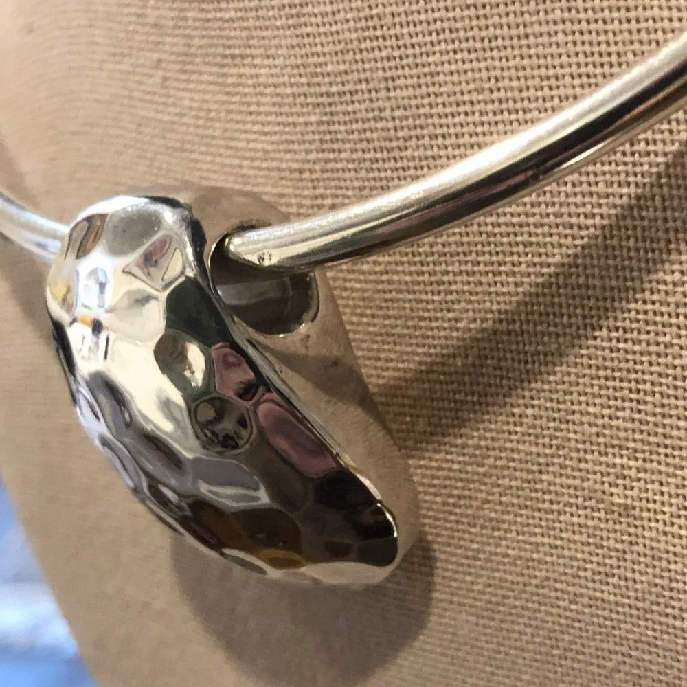 SIMON SEBBAG Sterling Silver Hammered Pendant Tube Choker Necklace - Image 8