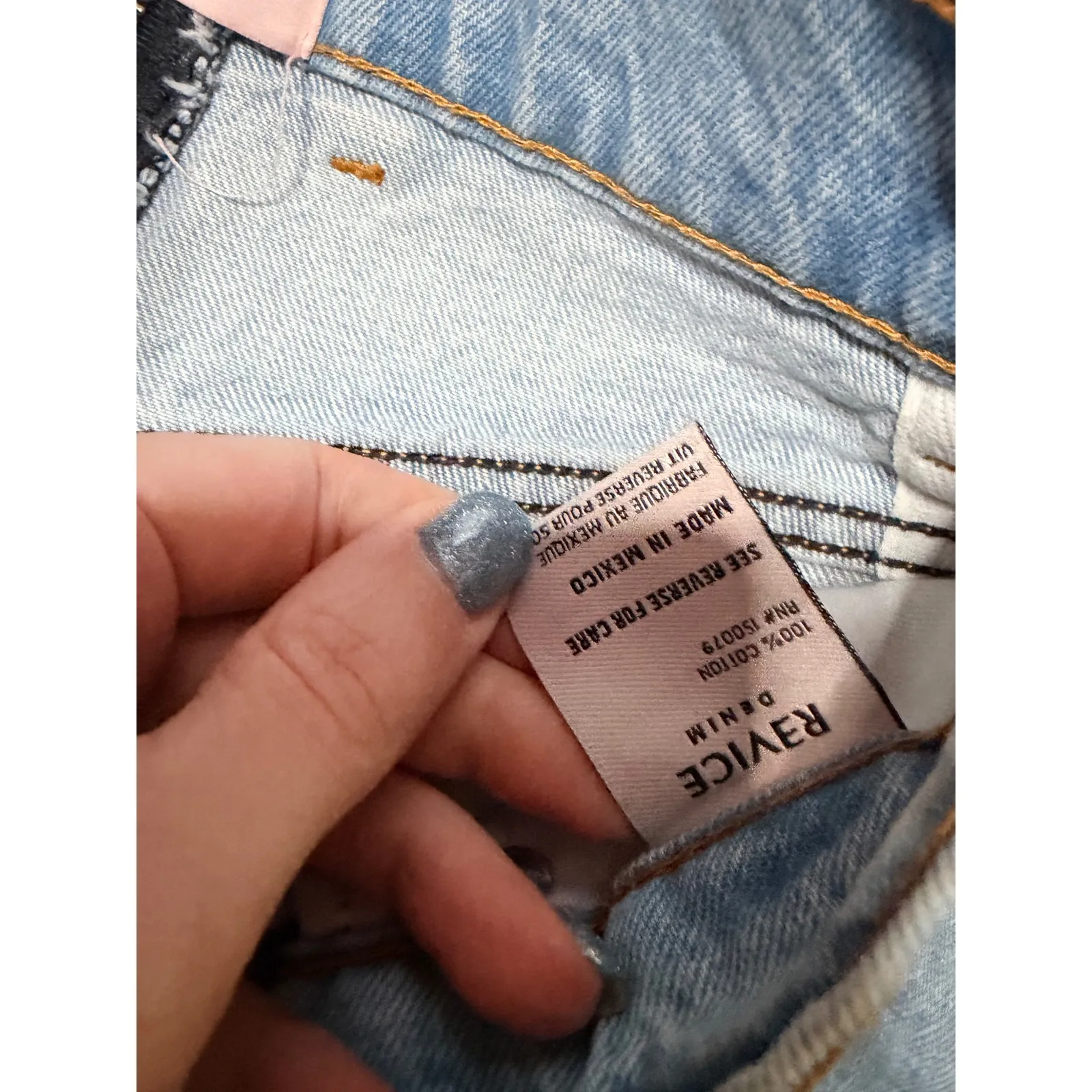 Revice Denim Yin Yang Crops Jeans Tokyo Wash Size 24 Two Tone zip detail Blue - Image 3