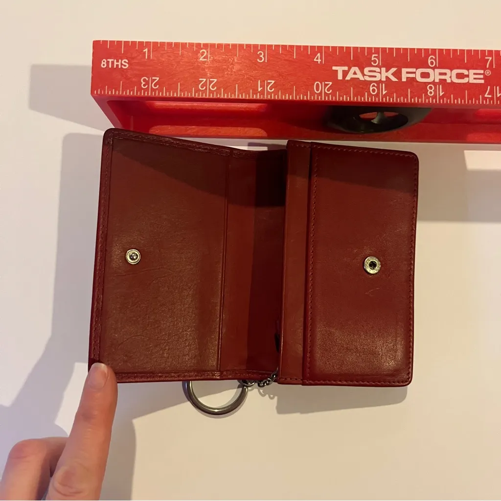 AUTHENTIC COACH VINTAGE RED LEATHER BEDFORD KEYCHAIN WALLET Multi Function Purse - Image 3