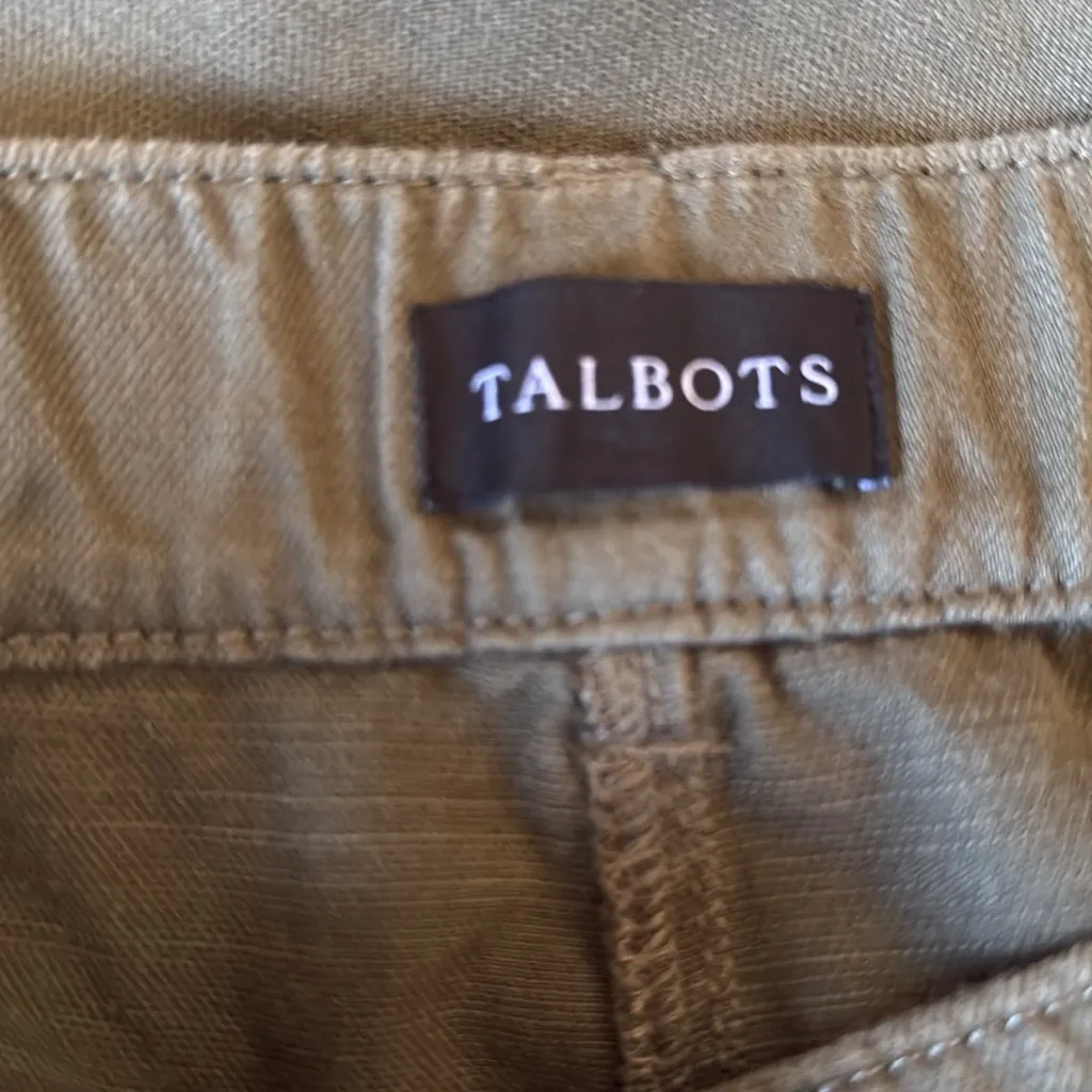 Talbots Olive Green Cropped Cargo Pants Size 10 High Rise Casual‎ Travel - Image 4