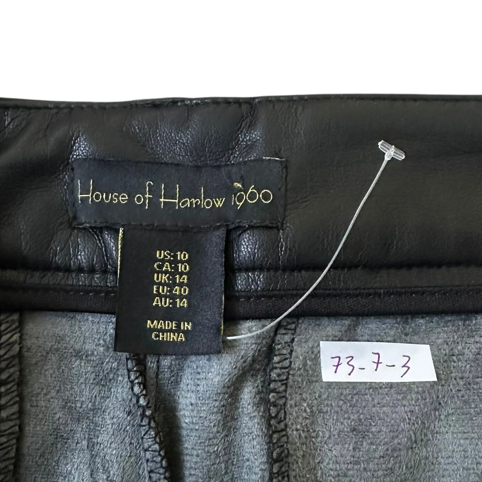 House of Harlow 1960 Black Wide Leg Faux Leather Pants Women's Size 10 | 73 - Image 4