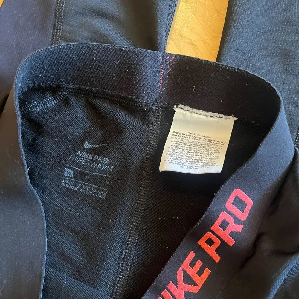 Nike Pro Hyperwarm Full Leggings Red + Black Women's Size M Workout Gym Running - Image 4