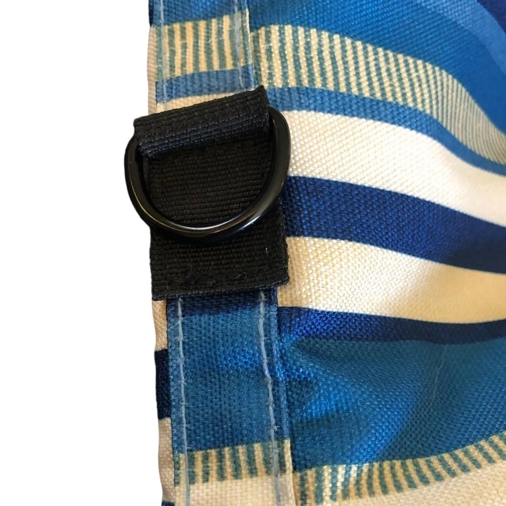 Tommy Bahama Travel Cooler Soft Fold~Up Striped Blue Green Tan Beach Party 20X17 - Image 11