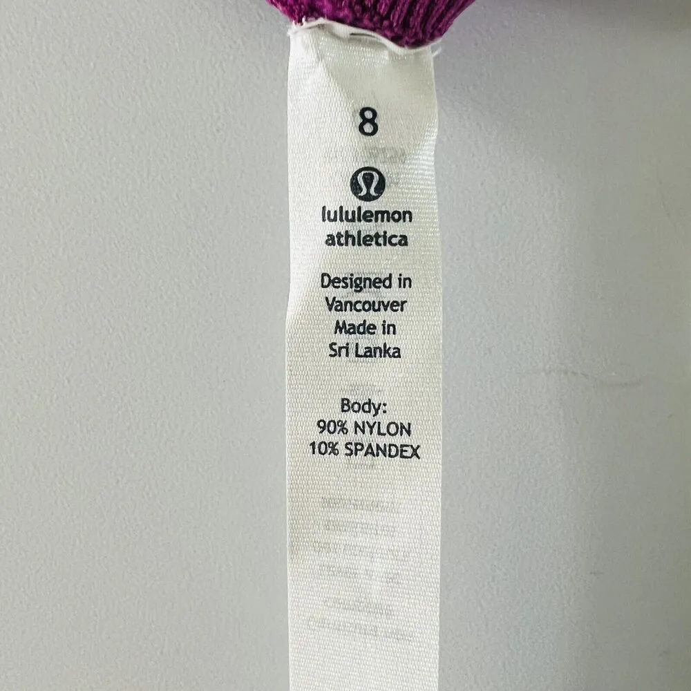 LULULEMON ATHLETICA Heathered Regal Plum In The Flow Crop II Leggings - US 8 - Image 7